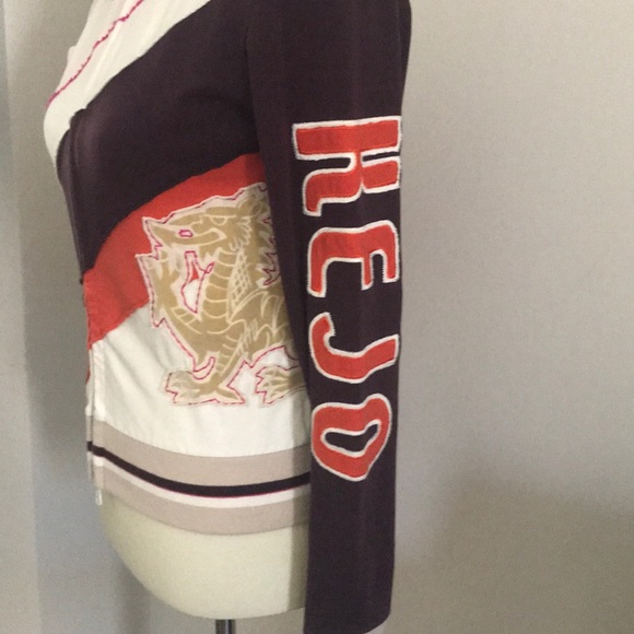 Kejo Zip Front Sweatshirt with Patchwork - Picture 5 of 8